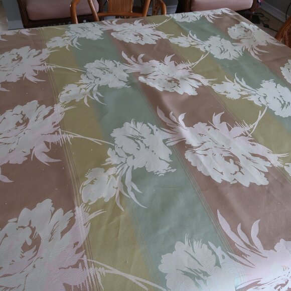 Satin Like Polyester Round Floral Tablecloth - Picture 8 of 8